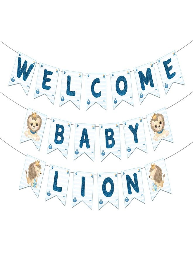 Festiko® Welcome Baby Lion Combo (51 Pcs), Baby Lion Welcome Party Items, Party Decoration Supplies (Balloons & Banner) - Image 3